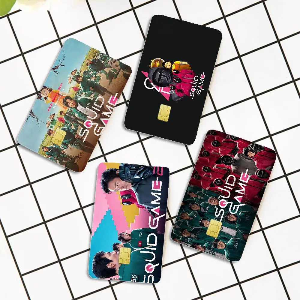 TV Game S-Squids Anime Cartoon Bear Skin Sticker Film Tape Case For Big Credit Debit Card Front Side