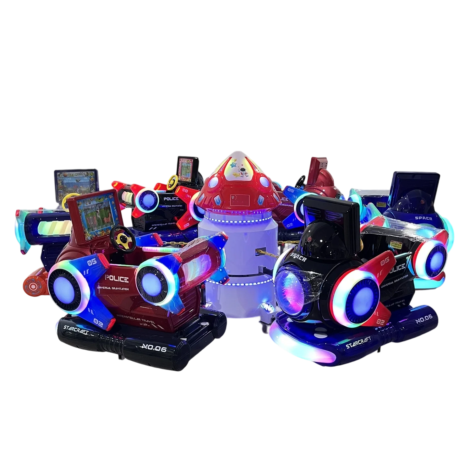 PVC Plastic and Stainless Steel Child-Proof Commercial Outdoor Playground Cmini Carousel Ride for Kids Children Amusement Parkpr