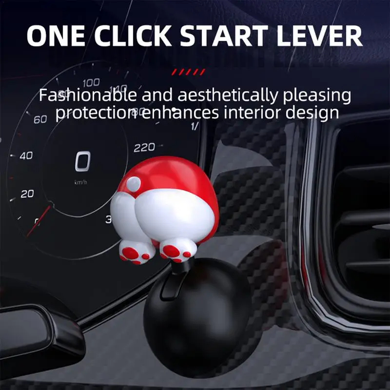 Car Push To Start Rocker Dog Butt -Shaped Car Engine Joystick Dog Butt -bar Automotive 1-Touch Starter Decorative Remodeling