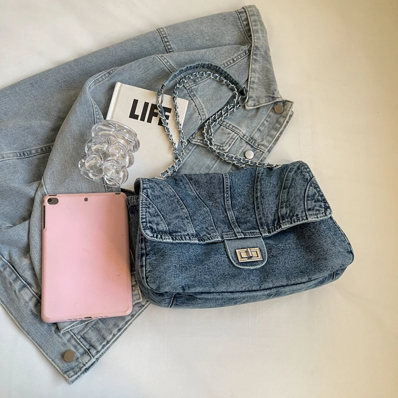 أحدث حقائب الكتف للسيدات بالجملة من قماش الدنيم حقائب اليد أحدث حقائب اليد المصممة للنساء