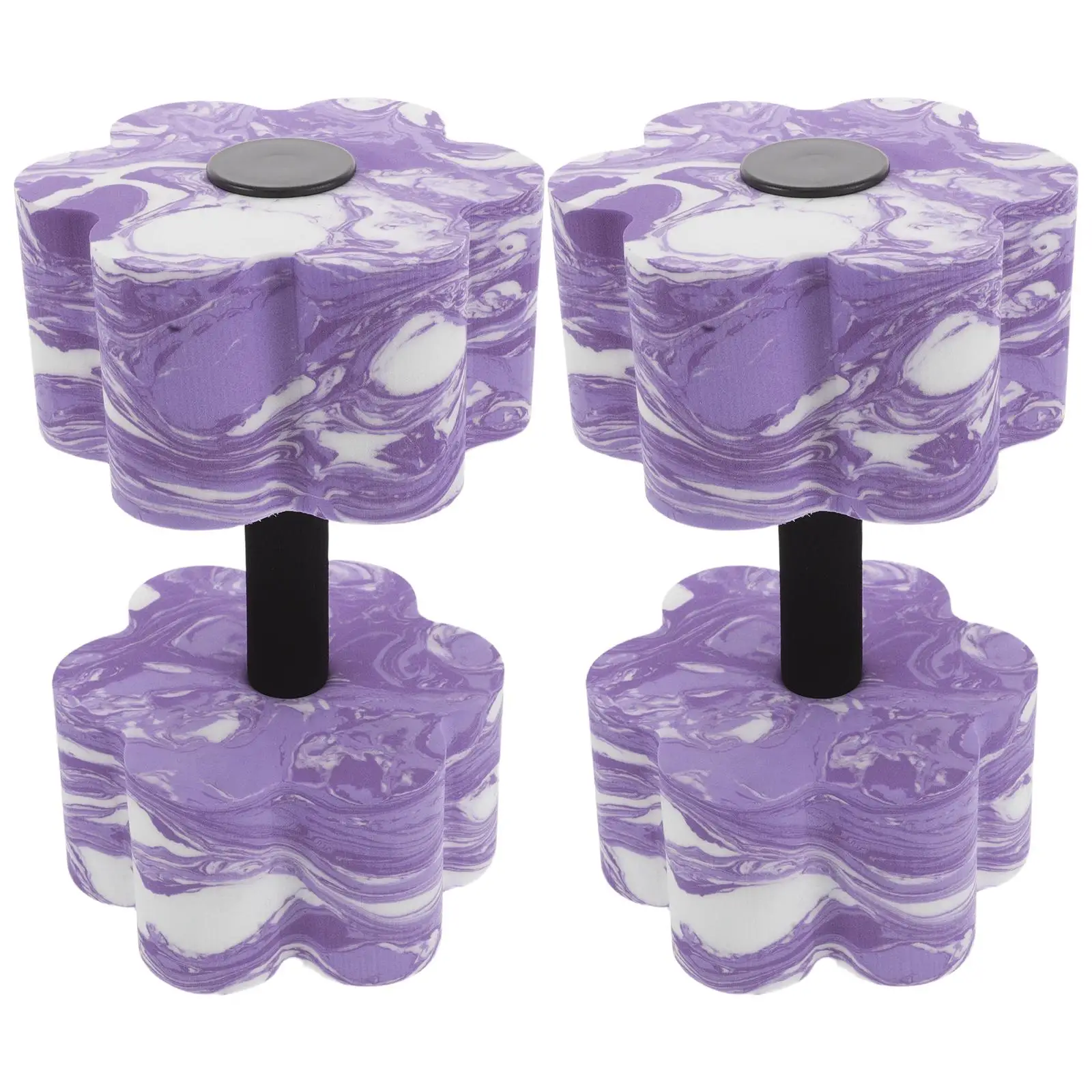 2pcs Yoga Dumbbells Water Floating EVA Lightweight Violet Swimming Weights Pool Barbells Aquatic Exercise