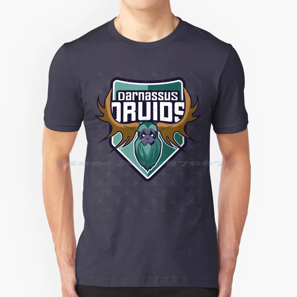 Darnassus Druids T Shirt 100% Cotton Tee Wow World Of Elves Nightelf Night Elf Druid Darnassus