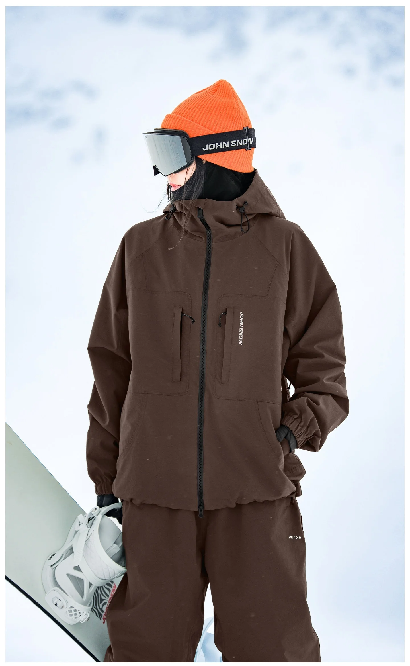 2026 John Snow Unisex 3L Vollständig Versiegelter Skianzug Wasserdicht Winddicht Warm Atmungsaktiv Ski- & Snowboard-Outdoor-Jacke und Hosen-Set – Detail 31