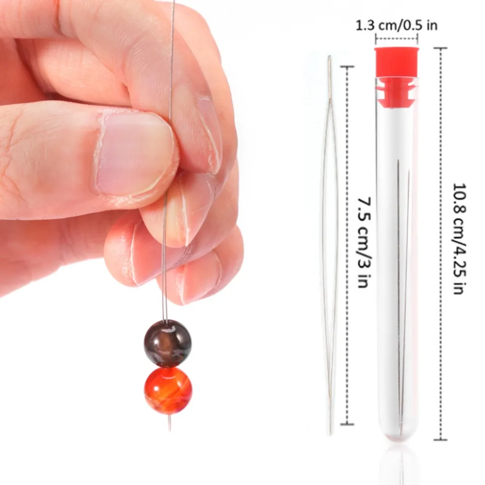 5pcs Bead Necklace Open Big Eye Beading Needles Bracelet Tools Stainless Steel Self Threading Needle Pins Jewelry Making DIY