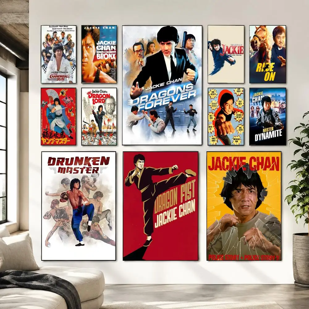Best Seller J-Jackie Chan Poster Sticker Self Adhesive For Playroom Bedroom Hallway Home Wall Art Decor Perfect Gift