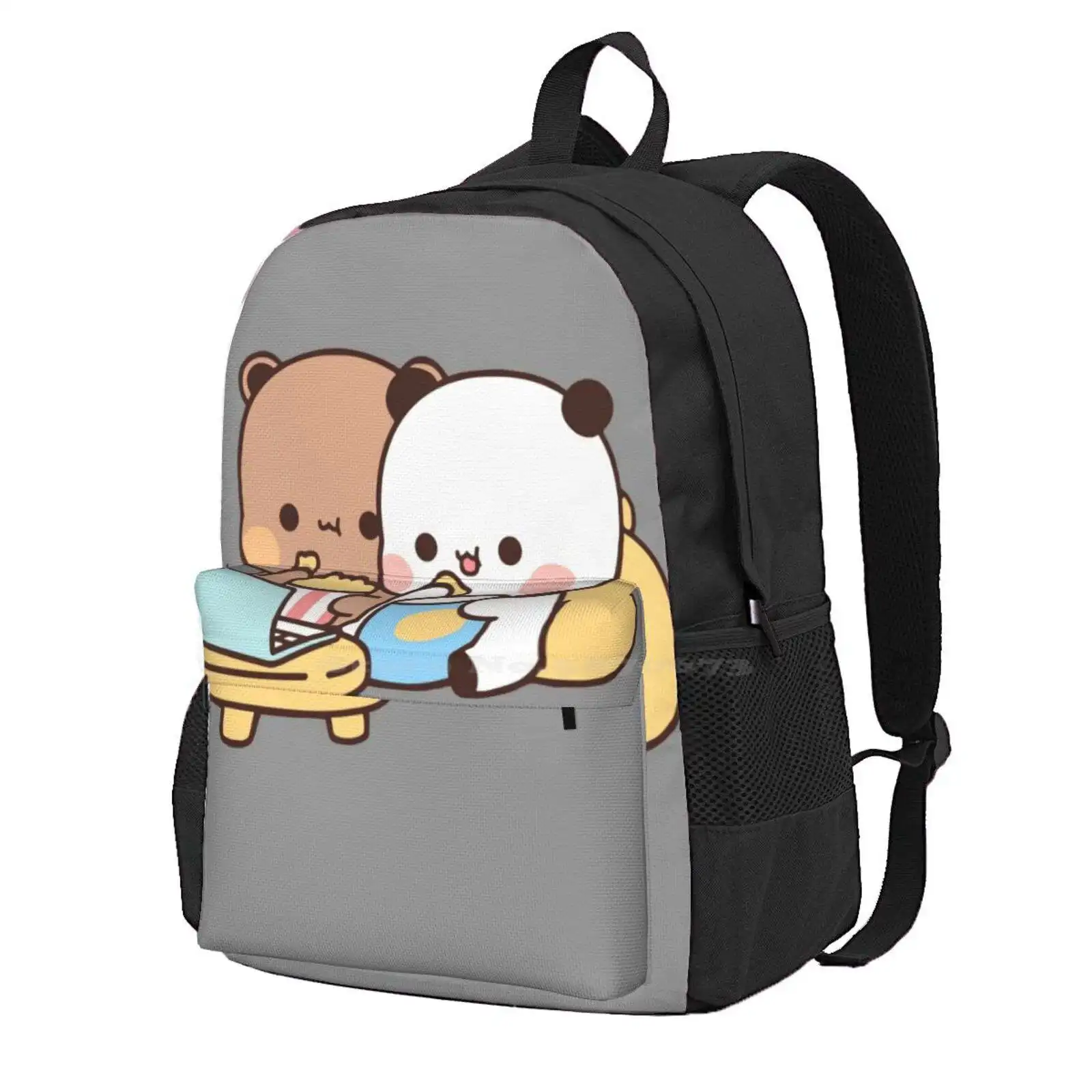 Dudu Bear And Bubu Panda Watching Movie Together❤️ Hot Sale Schoolbag Backpack Fashion Bags Dudu Mocha Bear Brownie Bubu Panda