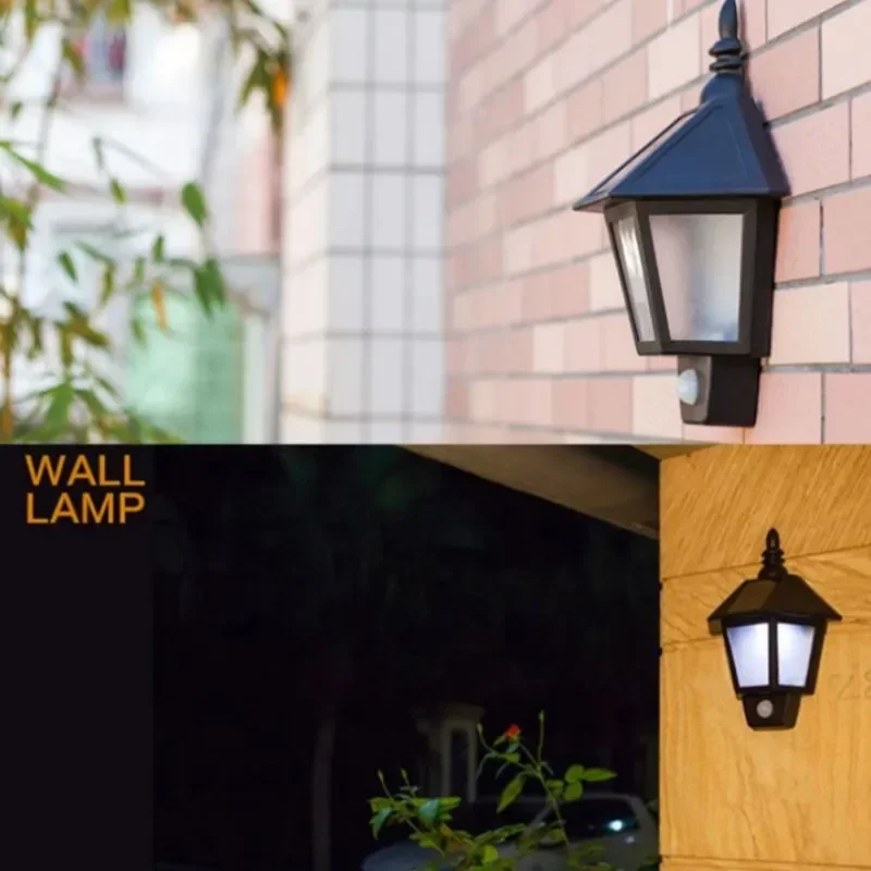 

Настенный светильник на солнечной батарее, наружное украшение, сад, двор, бытовой водонепроницаемый настенный светильник из вольфрамовой проволоки, настенный светильник с датчиком человека