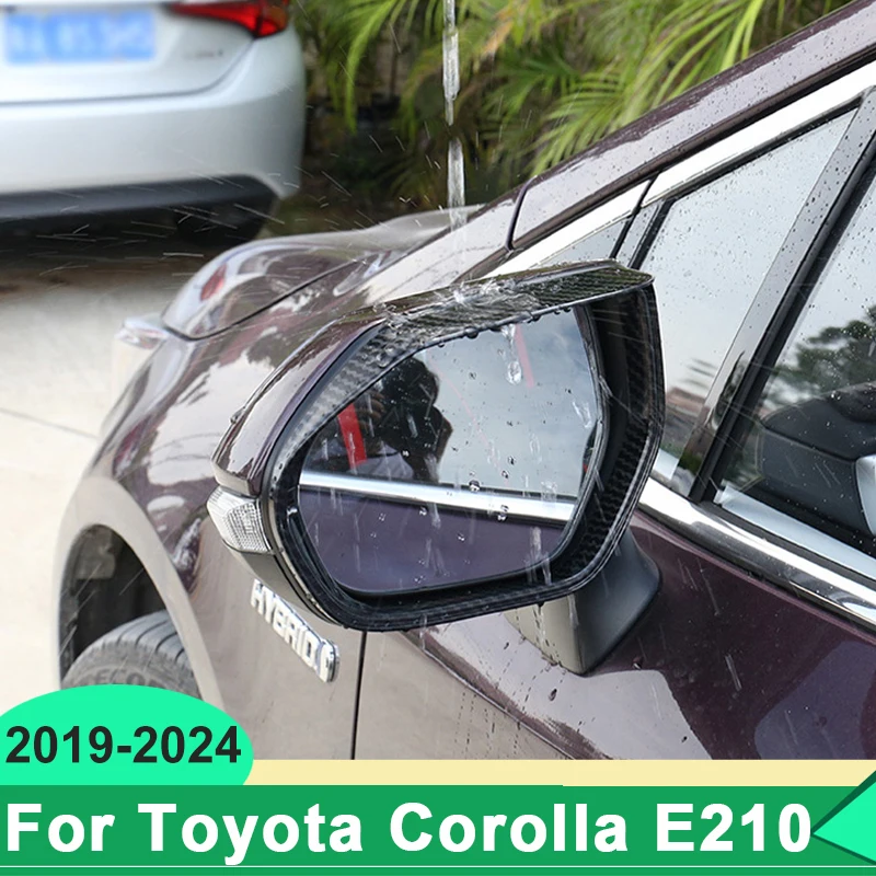 For Toyota Corolla E210 2019-2022 2023 2024 ABS Car Rearview Mirror Eyebrow Shield Cover Trims Sticker Decoration Accessories