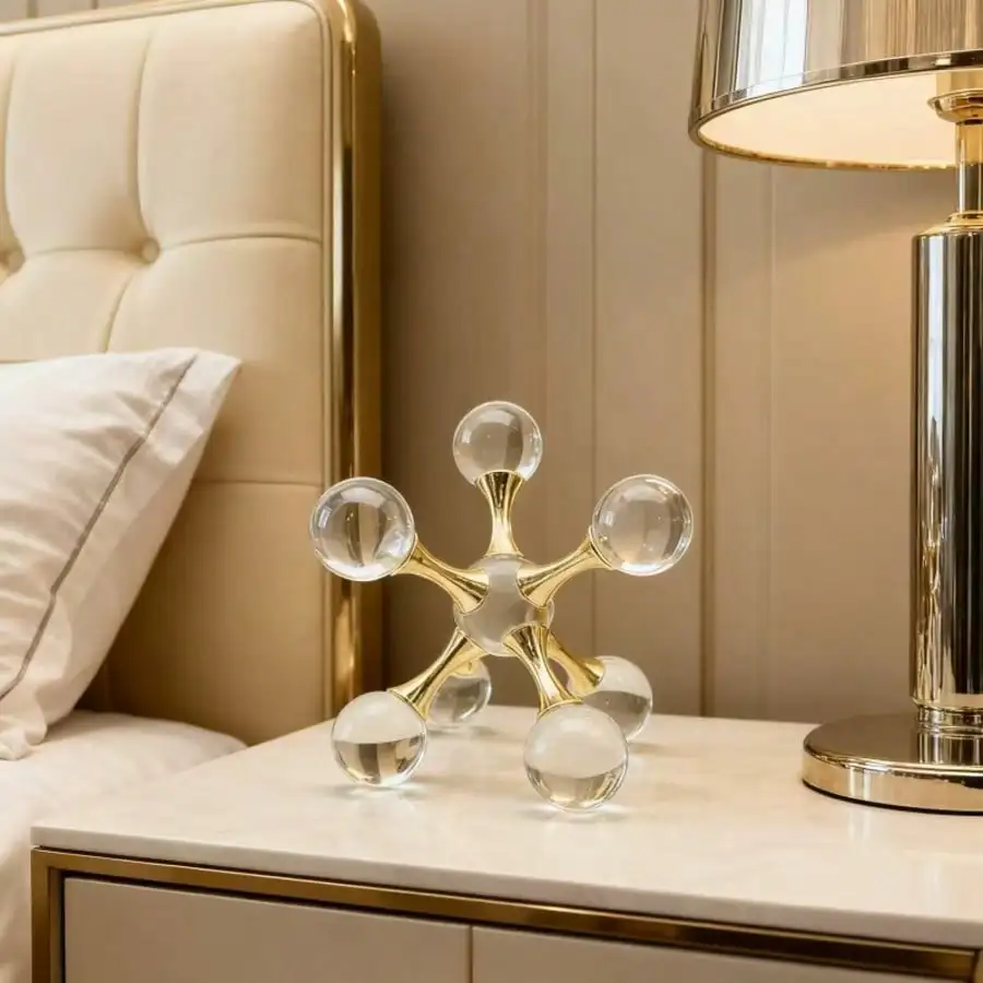 

Crystal Geometric Molecular Candleholder - Luxury Desktop Decor Ornament, Ideal Christmas/Holiday Gift for Home/Office (1pc)