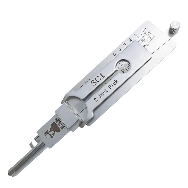 Lishi 2 in 1 TE2 S123 KW1 KW5 SC1 SC4 AM5 BE2 R52 C123 M1 / MS2 LW5 SC20 LW4 Locksmith Tools for Home Door Civil Locks