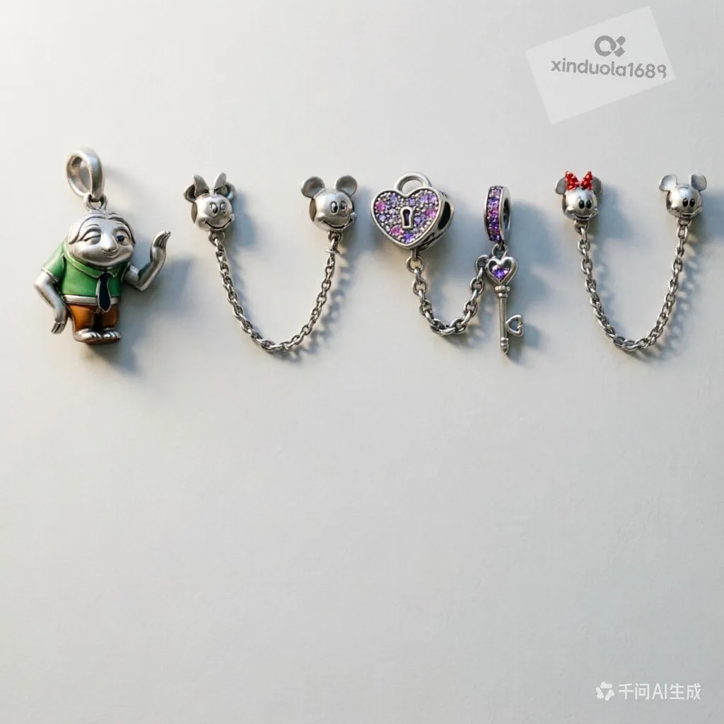 Abalorio de Plata de Ley 925 de Disney con diseño de Stitch Salamandra, para pulseras y collares DIY, joyería para mujer