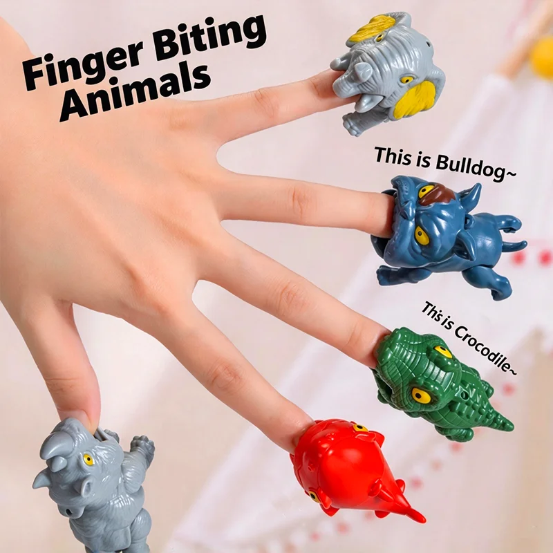 Finger animal puppy, dinosaur simulation toy, desktop ornament, children's toy novelty toy set, holiday gift