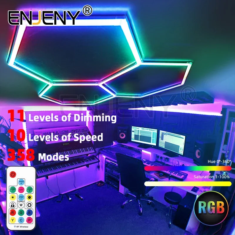 Entertainment Decoration Special Effect Hexagon Lighting Rgb Stage Light Multiform Remote Control Diy Assembled