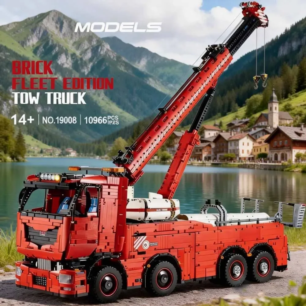 

MOC 19008 removal truck Building Block The Remote Control Tow Truck Car Model Assembly Car Brick Toys Boys Kids Christmas Gifts