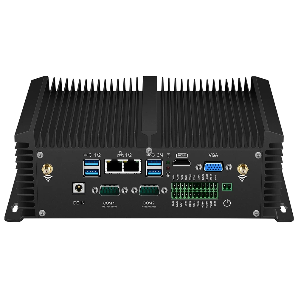 2LAN6COM Mini PC industriel avec R2 i5 8550U/i5-8250U touristes DDR4 2 * RS485/232/422 Support10/11 Linux Pfense Fanless Computer