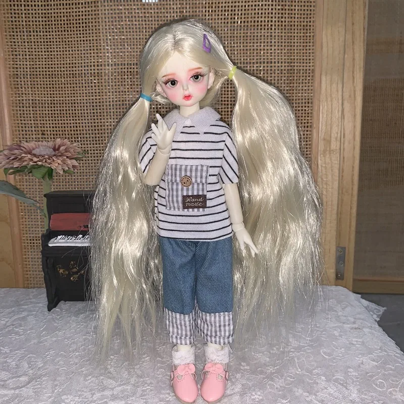 30cm Doll Wig for 1/6 BJD Doll  High Temperature Hair Cute Long Curly Supple DIY Dress Up Toy Accessories for Girl