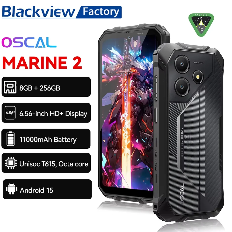 Blackview OSCAL Marine 2 4G Rugged Phone 11000mAh Battery 6.56