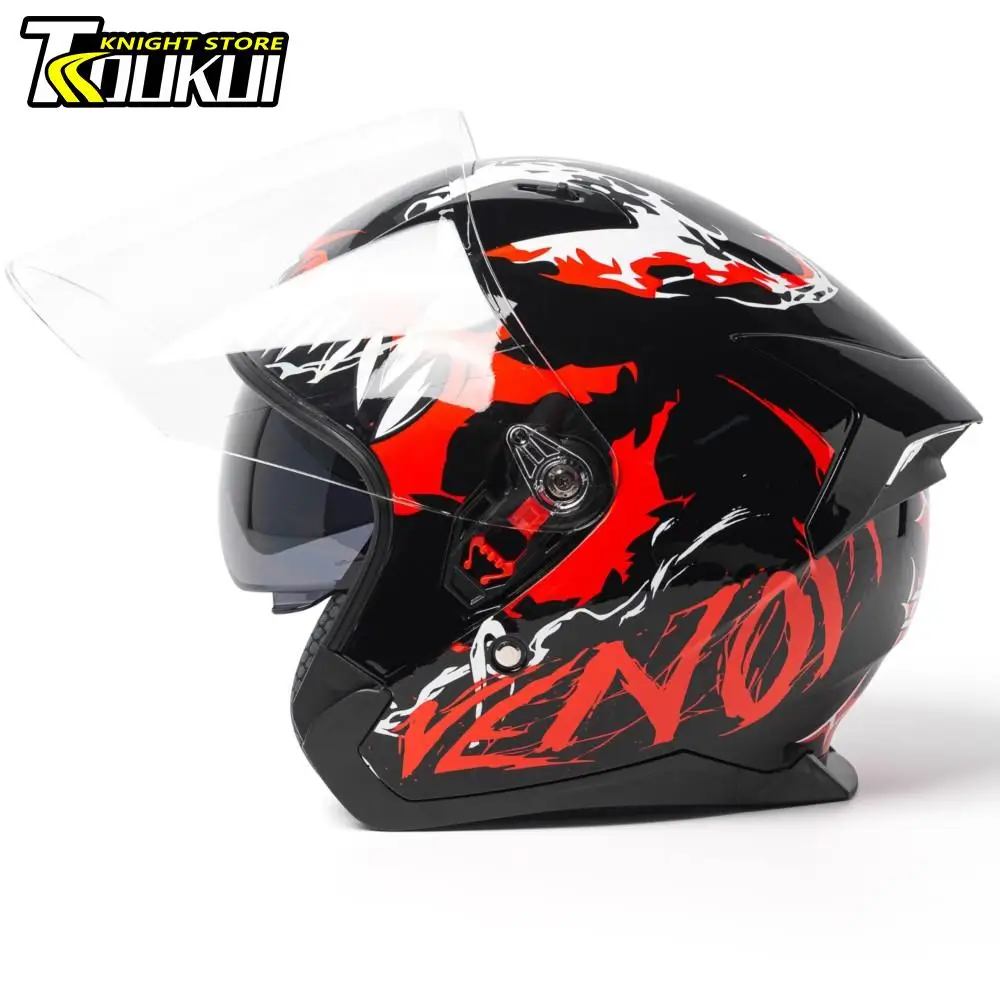 DOT Approved Helmet Motorcycle Open Face Moto Helmet Scooter Casco Moto Motorcyclist Cycling Helmet Men Women Four Seasons