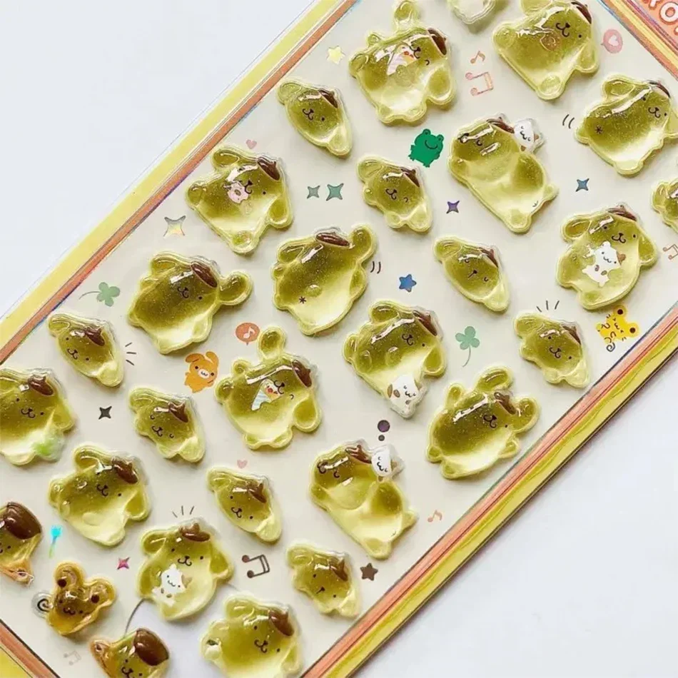 *Cute Cinnamoroll Kuromi My Melody Hello Kitty 3D Resin Stickers Anime Themed DIY Scrapbooking Decoration Gifts Collectible Toys