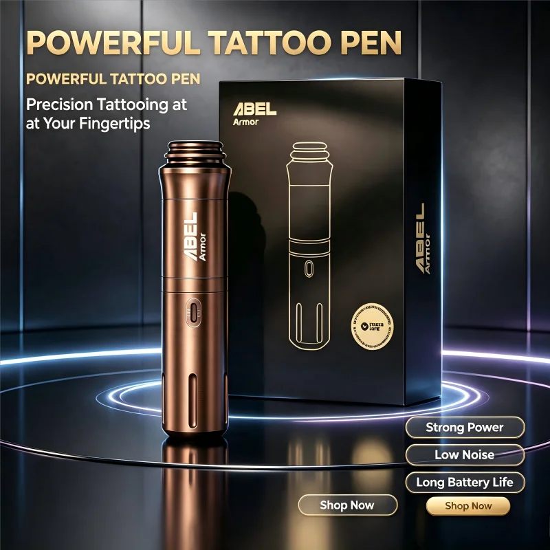 ABEL Wireless Tattoo Pen Powerful Motor Ergonomic Lightweight Design PMU Permanent Makeup For Tattoo Artists