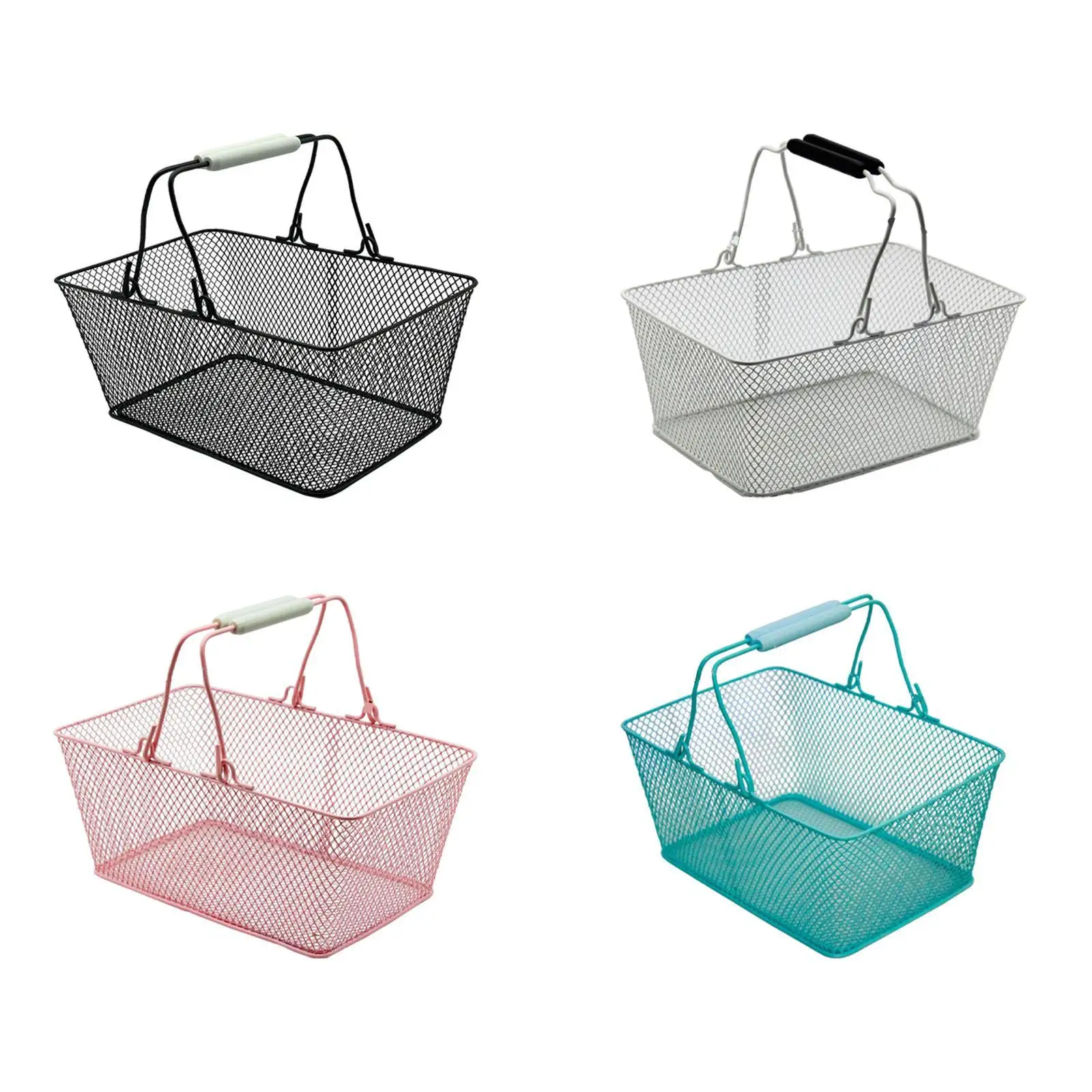 

Wire Shopping Basket Breathable Convenient Multifunctional Simple Grocery Basket for Groceries Supermarket Retails Home Stores