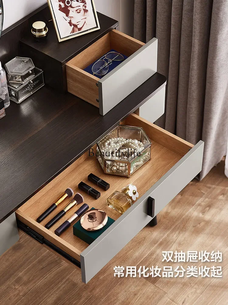 Nordic simple mini makeup table single dresser small apartment bedroom table image 4
