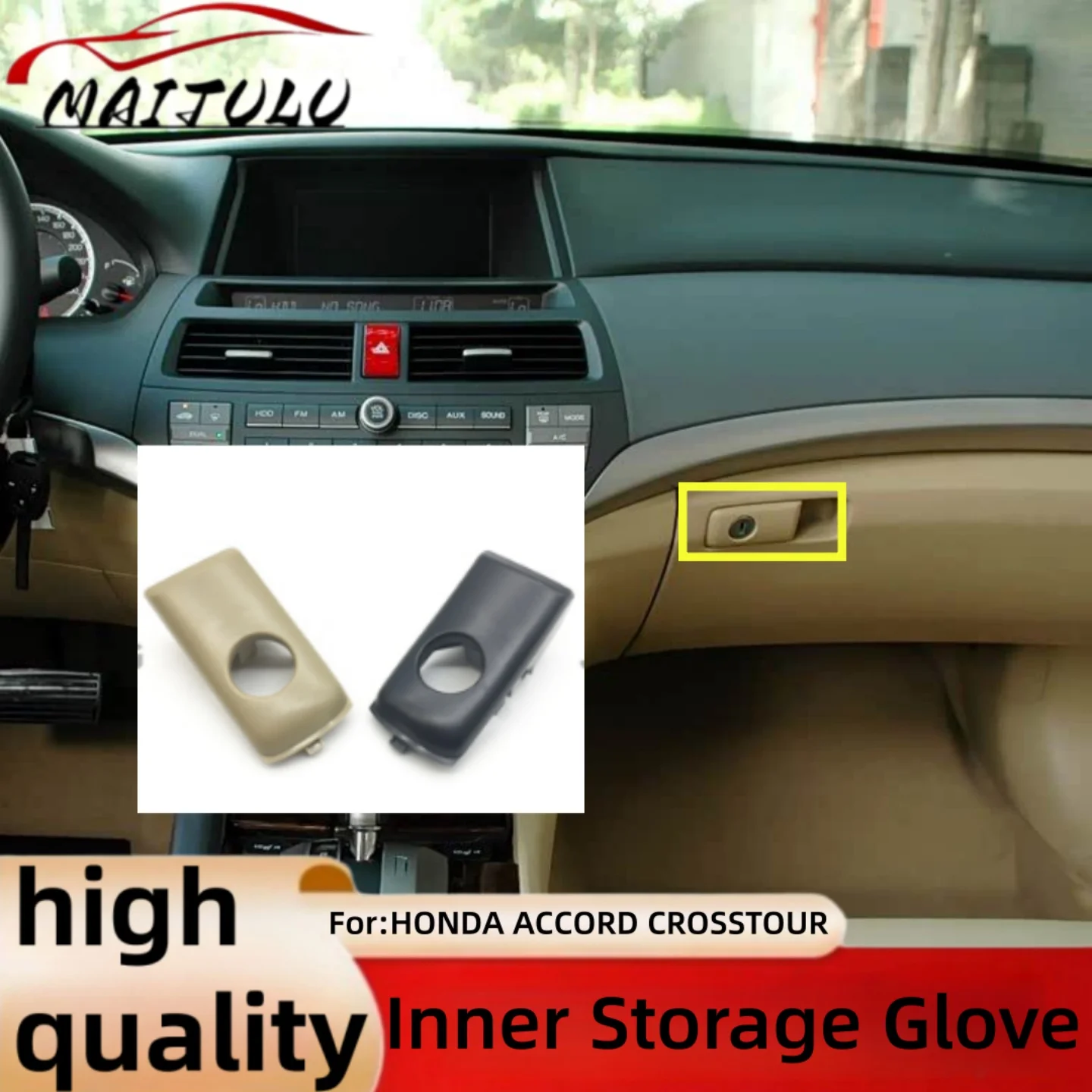

For HONDA ACCORD 2008-2013 Glove Box Lid Cover Car Inner Storage Glove Box Lid Cover Lock Hole Handle Compartment Car CROSSTOUR