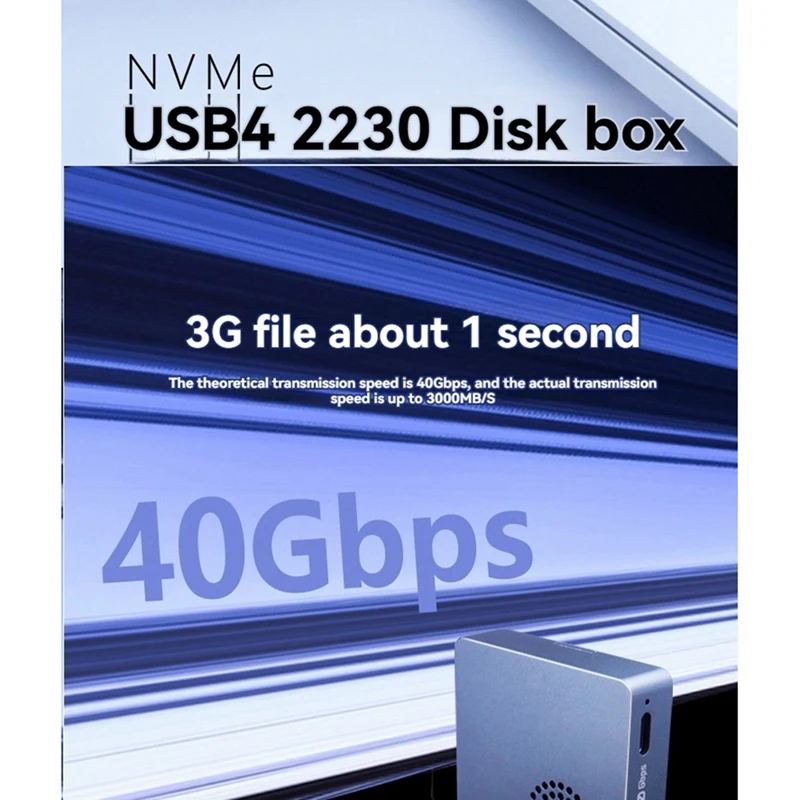 40Gbps 2230 M.2 NVMe USB 4.0 SSD Enclosure with Cooling Fan Compatible with TB3/4 for Laptop Computer Game Camera-A79U