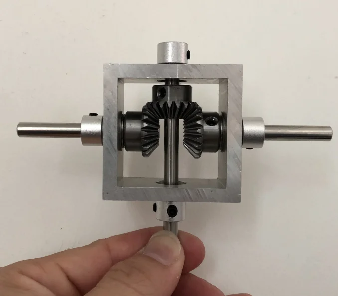 90 degree right angle drive reversing gearbox with 1 to 1 double output shaft