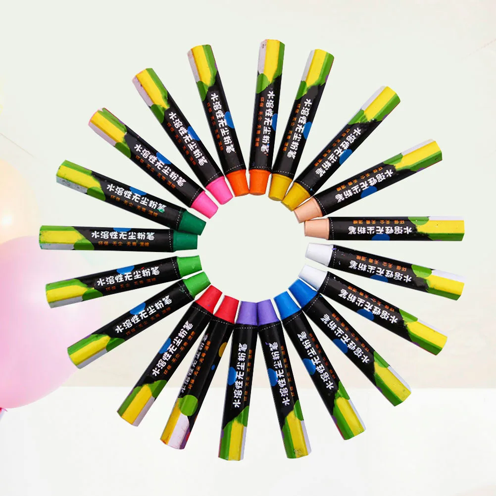

20Pcs Chalk for School Dustless Water Based Chalk 10 Bright Colors Ideal for Blackboard Glass Plastic Surfaces
