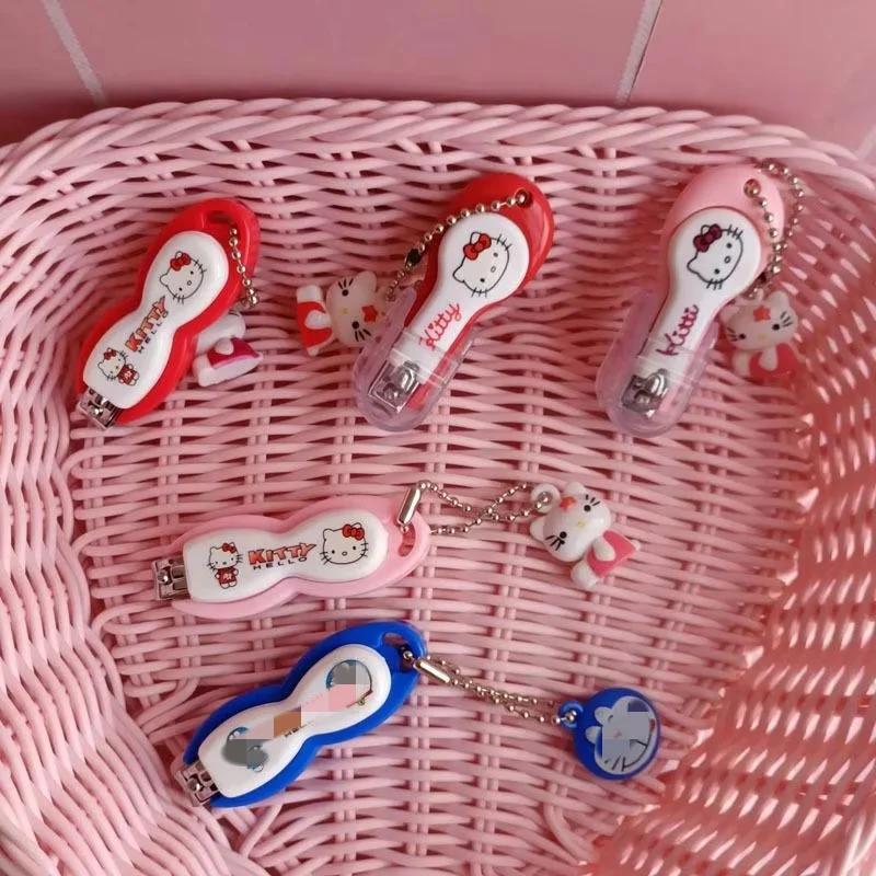 Sanrio Hello Kitty Nail Scissors Cartoon KT Cat Kawaii Fashion Nail Trimmer Tool Portable Gifts