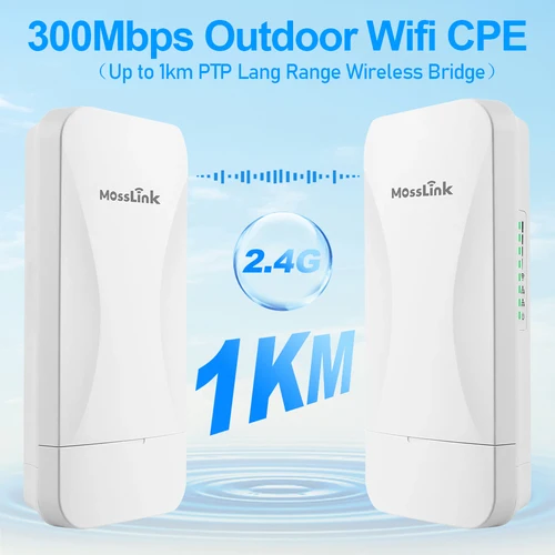 Mosslink 300Mbps exterior CPE puente inalámbrico 5,8G punto a punto Starlink WiFi extensor amplificador de señal de largo alcance hasta 1KM