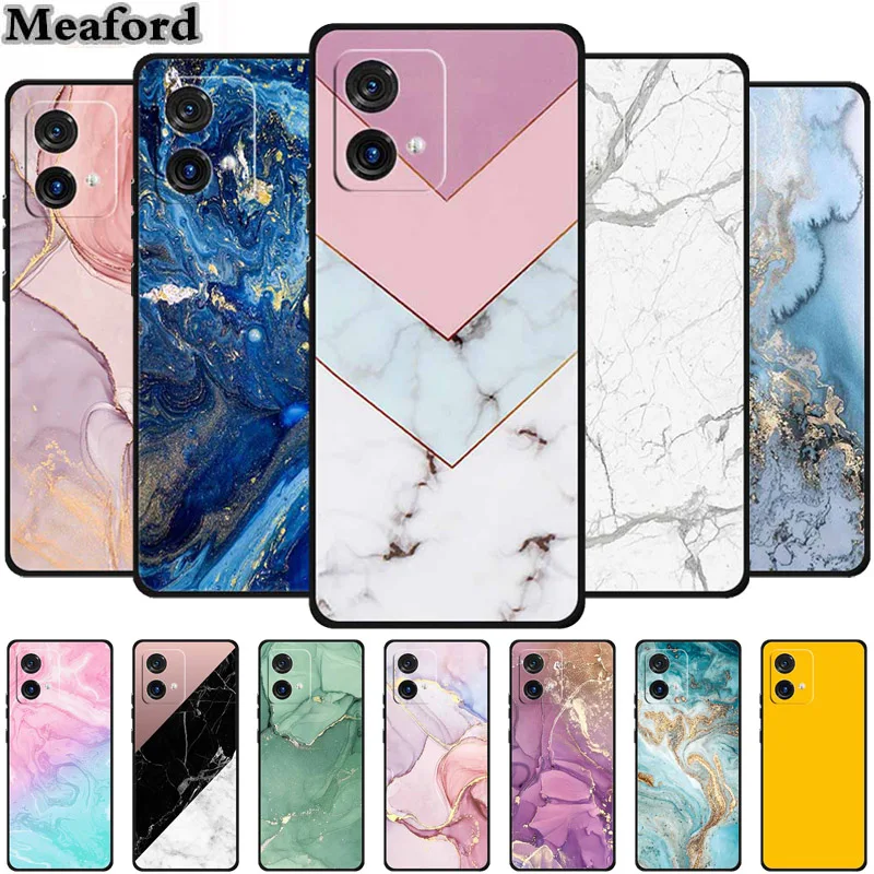 For Motorola Moto G84 G54 5G Case Marble TPU Soft Silicone Cover Phone Cases for Moto G54 MotoG84 Mica Painted Colorful Shell