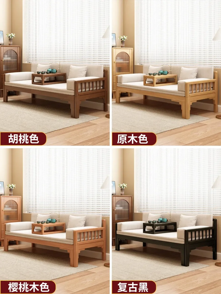 New Chinese Arhat bed push-pull bed tea table chair combination small apartment retractable Song Dynasty aesthetic sofa