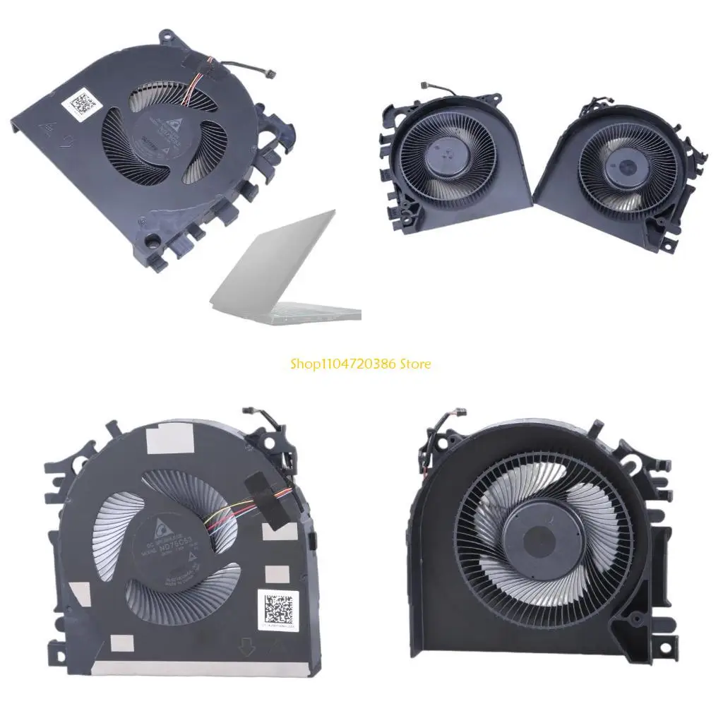 

K0EA CPU GPU Radiators DC5V 4Pin 4wires Laptops Coolers Fan Replacement for 15 G7