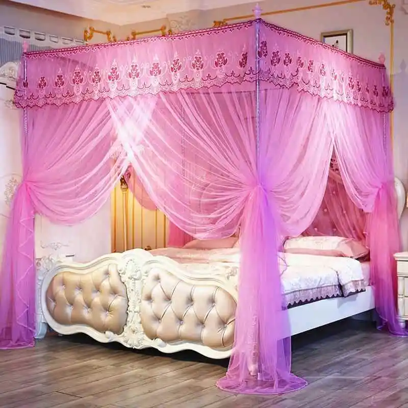 

Princess Style Mosquito Net Breathable Polyester Fiber Triple Door Heavy Duty Stand Anti-Mosquito Level a Home Use