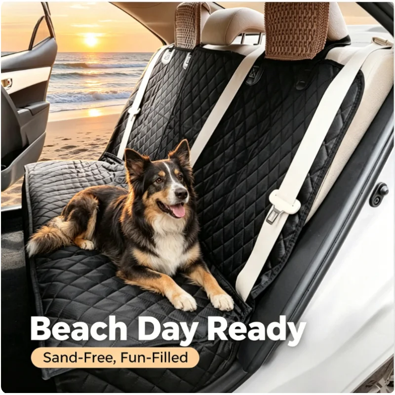Waterproof Dog Car Seat Cover Scratch Proof Non Slip Pet Hammock Back Seat Protector for SUV Truck Sedan Travel Armrest Mat