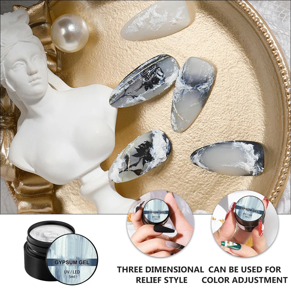 Matter Nagellack mit 3 Gläsern, 3D-Design, nicht klebendes Gipsgel für Frauen, Nagelkunst, langanhaltend, kein Decklack erforderlich