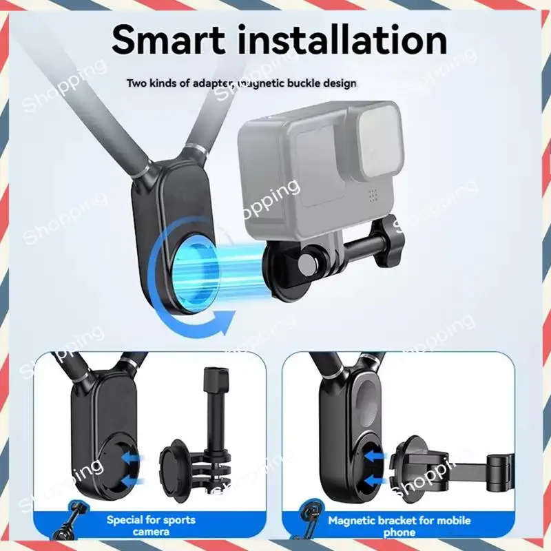 

M20K Magnetic Neck Holder Hands Free Neck Tripod Chest Mount For Gopro DJI Insta360 Iphone Android For Gopro DJI Insta360