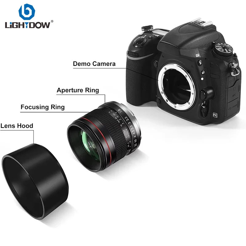 Lightdow Full Frame 85mm F1.8-22 MF Portrait Lens for Canon EF Nikon F SLR Camera Canon RF Nikon Z Sony E Mount Digital Camera