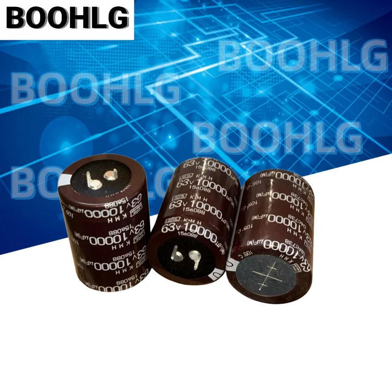 1Pcs  63V 10000UF 35x50mm KMH Radial Aluminum Electrolytic Capacitor Series 105℃ High Temperature