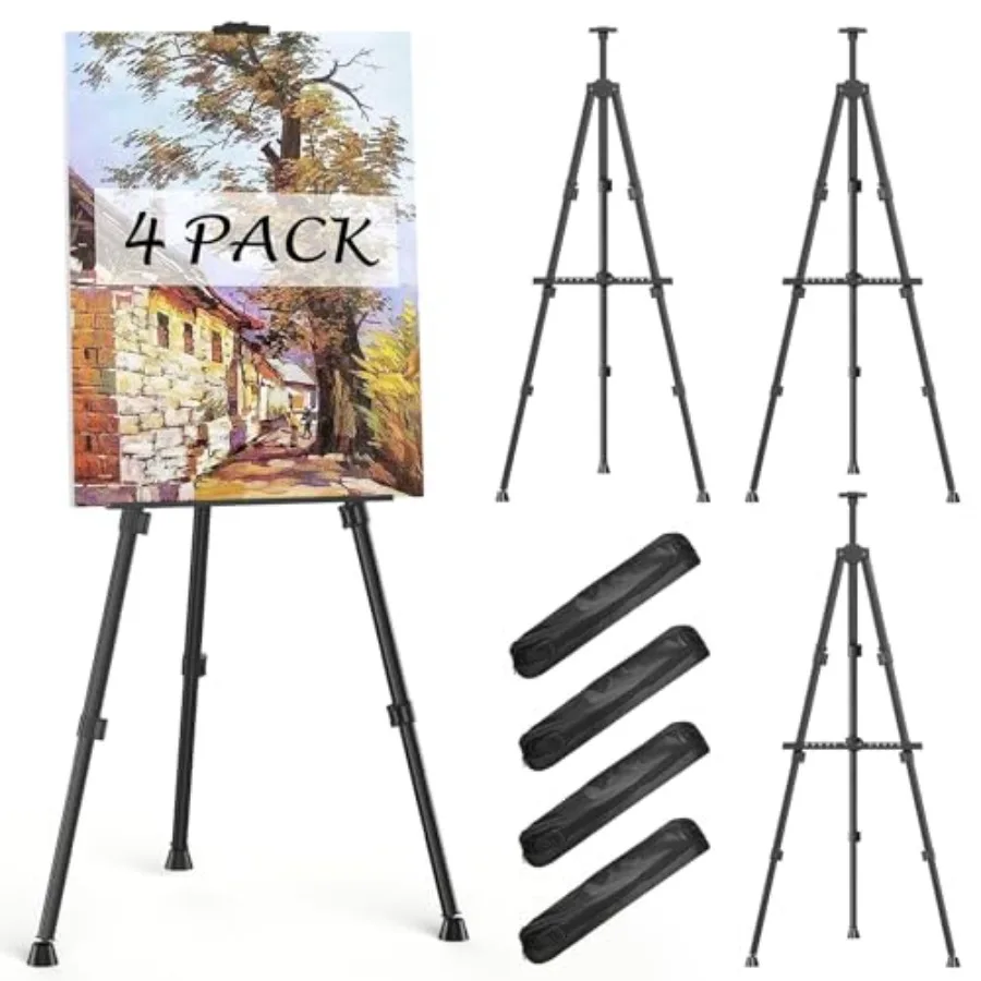 Easels for Painting Canvas 66" Art Easel for Drawing Portable Painting Easel Stand Metal Table Top Easel