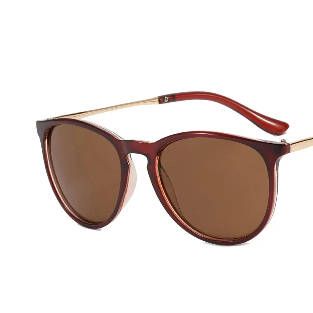 Trendy Sunglasses Fashion Women Sun Glasses Metal Round Cat Eye Eyewears Men Leisure Shopping Luxury Eyeglasses for Party Travel