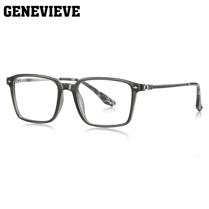 GENEVIEVE جديد للرجال تصميم إطار مربع هندسي مضاد للضوء الأزرق نظارات فوتوكروميك وصفة طبية قابلة للتخصيص LS238 #5