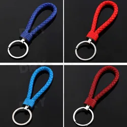 1PC New Unisex Braided Leather Rope Handmade Waven Keychain Leather Key Chain Ring Holder for Car Keyrings Men Women Key Chains