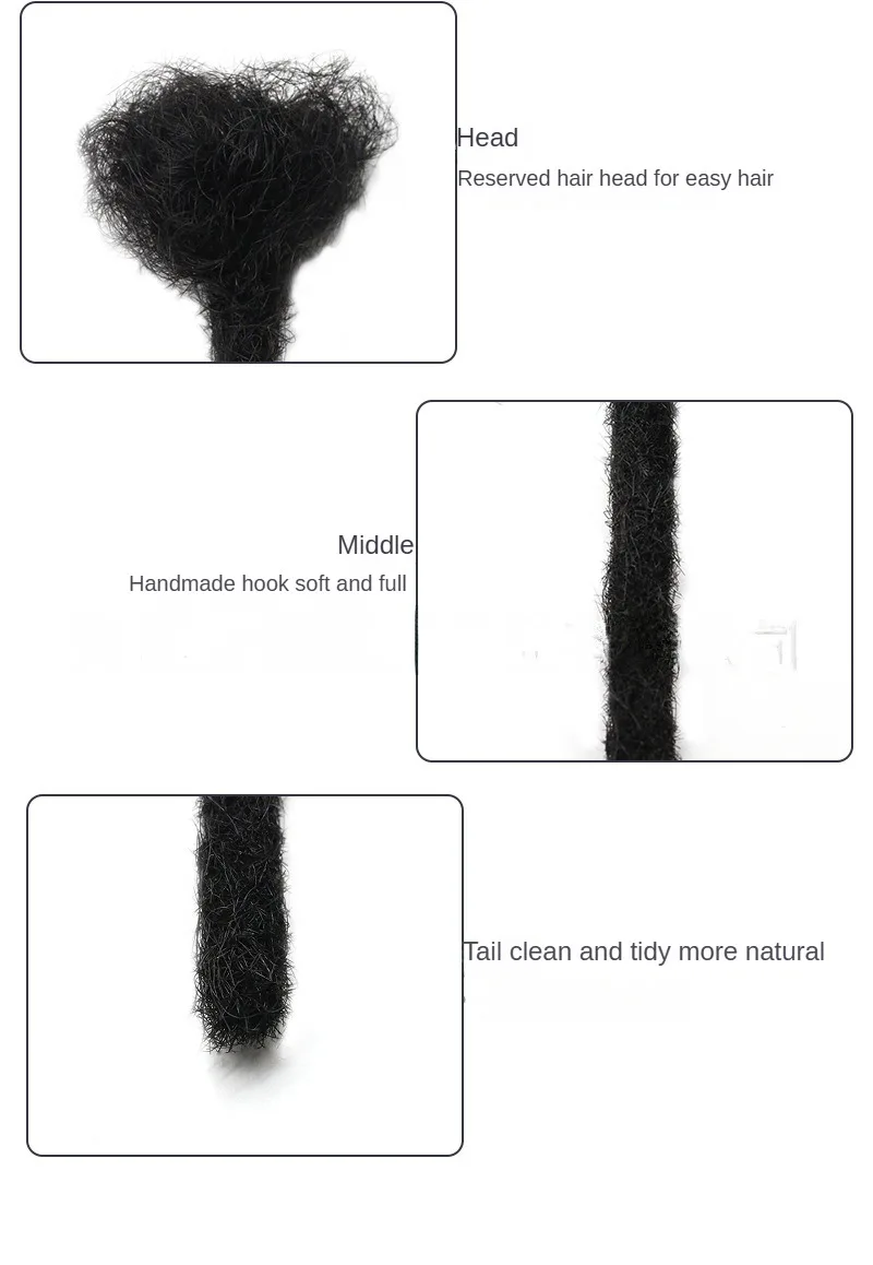 Dreadlocks Brazilian Human Hair Strand Crochet Braid Hair Loc Extension Kinky Braiding Microlocks