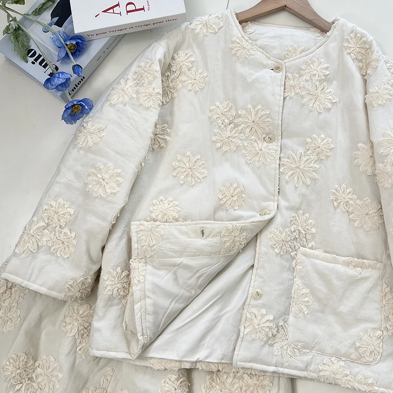 

Korean Sle Loose Fit Long Sve round Ne Thin Cotton Jaet Women's Outerwear Spring 2025 Faion Casual Streetwear