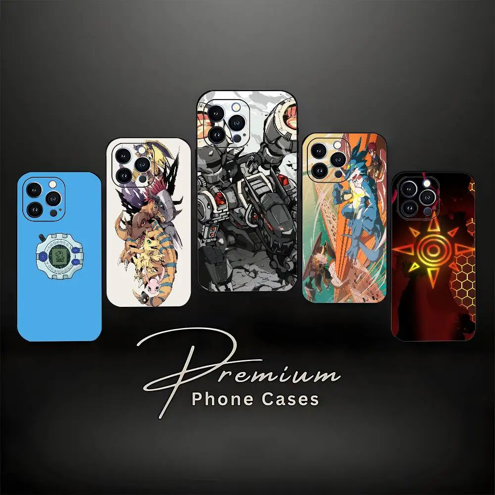 

D-Digimon Cartoon Phone Case For iPhone 17,16,15,14,13,12,11 ,Pro Max,XS,X,XR,SE,Mini,8,7,Soft Silicone Black Cover