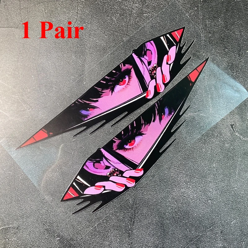 

2X JDM Anime girl motorcycle motorcycle waterproof sticker for motorcycle helmet fuel tank fairing Scooter universal vinyl decal