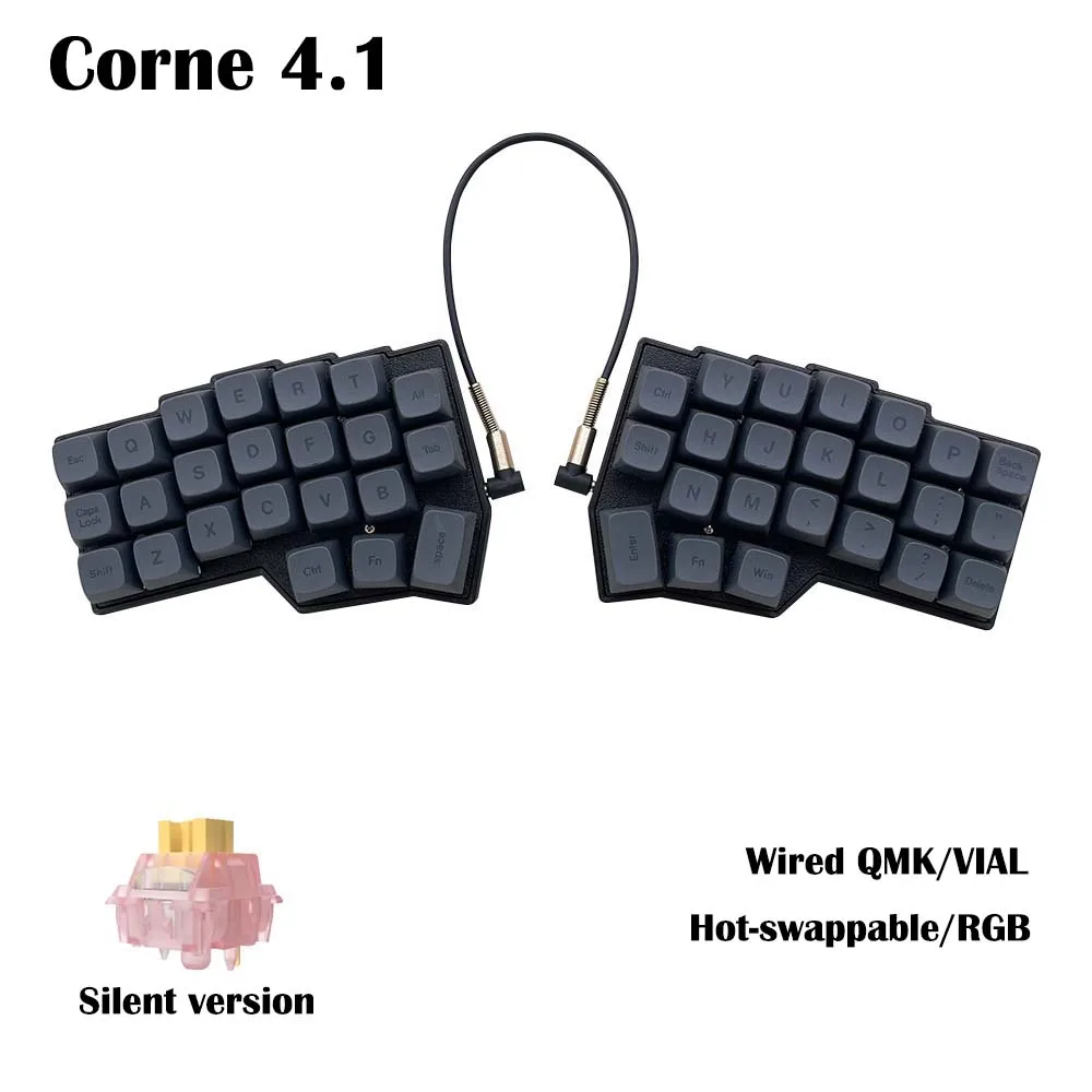 YIVU CORNE V4　カスタム Amazon.com: YIVU CORNE V4 Wired Split Mechanical Keyboard, 40% 3x6